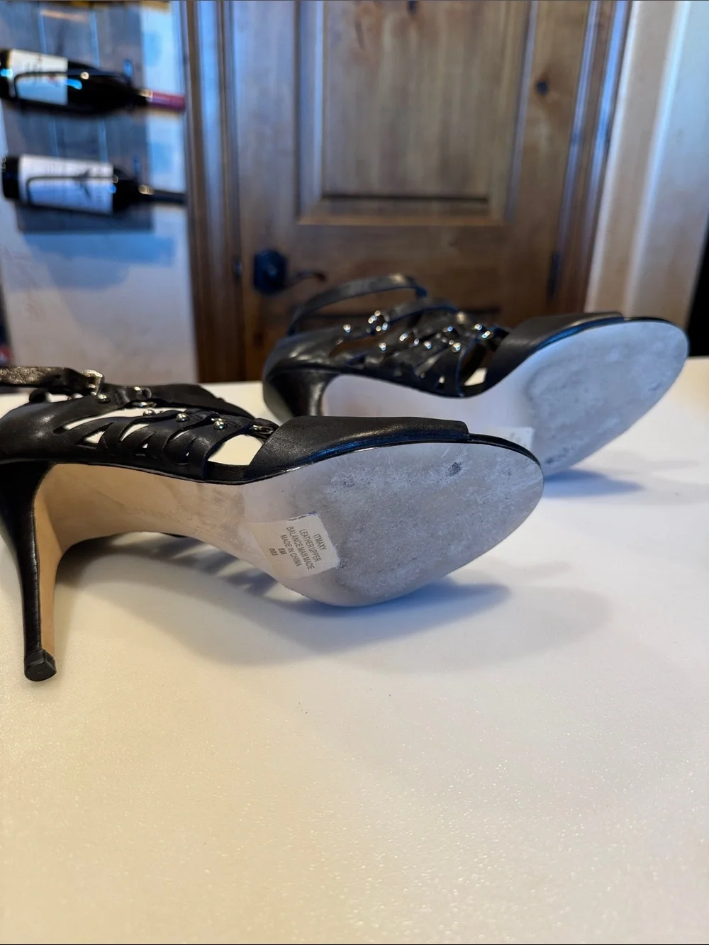 Gladiator Ivanka Trump Black Multi-Strap Heels